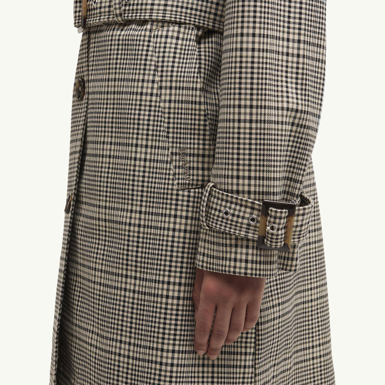 Maia Check Showerproof Trench - Olive Prince of Wales Check