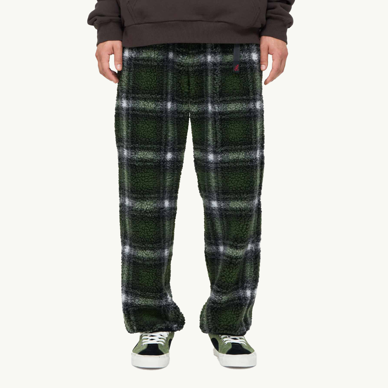 Shadow Plaid Sherpa Pant - Olive Shadow Plaid