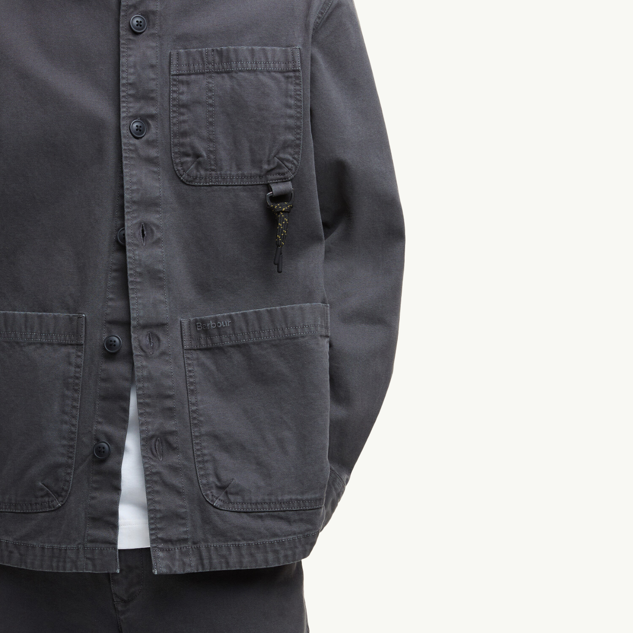 Bowland Garment Dyed Overshirt - Black
