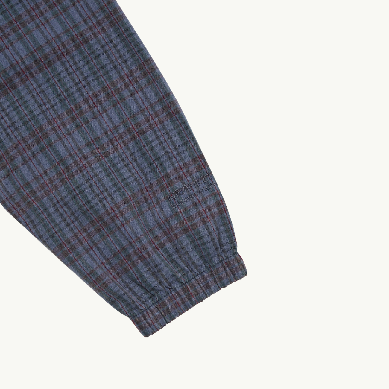 TINT x GRAMICCI Washed Wind Jacket - Navy Plaid