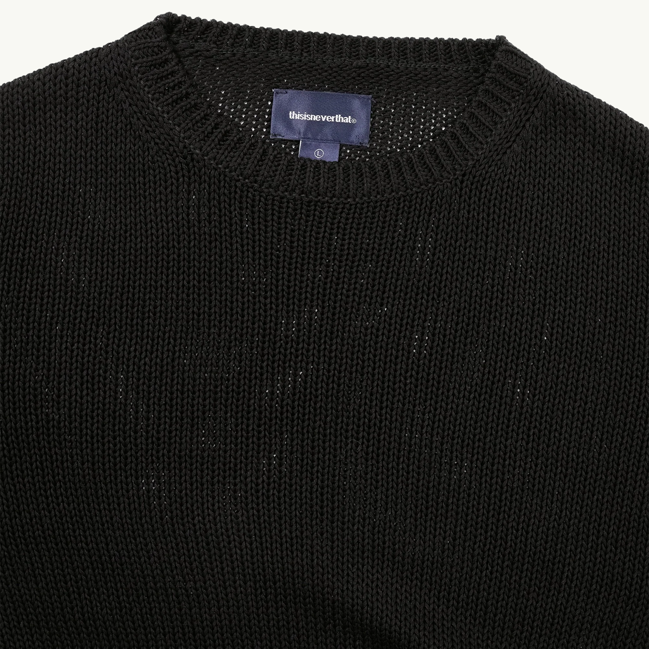 Loose Gauge Knit Crew - Black