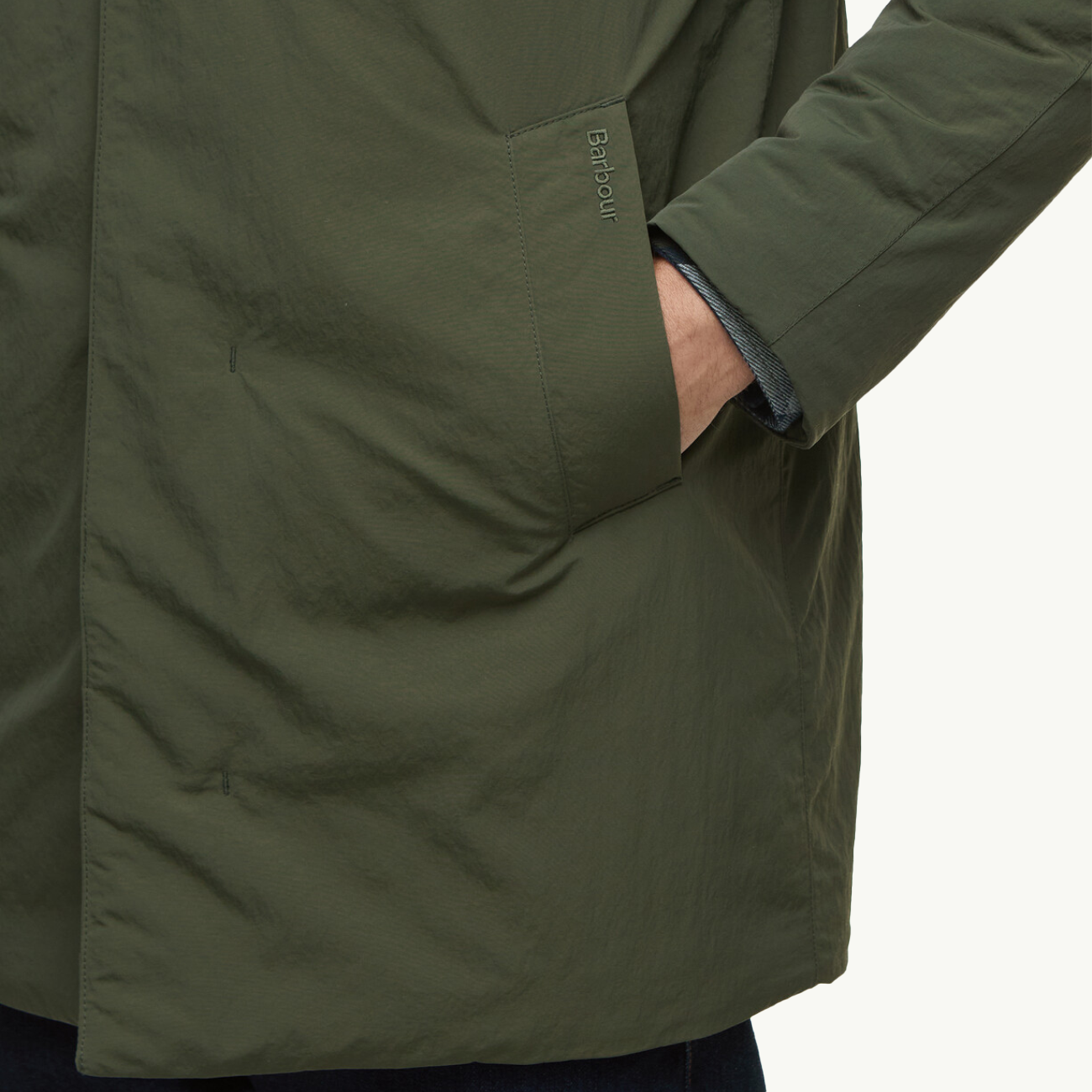 Wadded Lorden Showerproof Mac - Olive