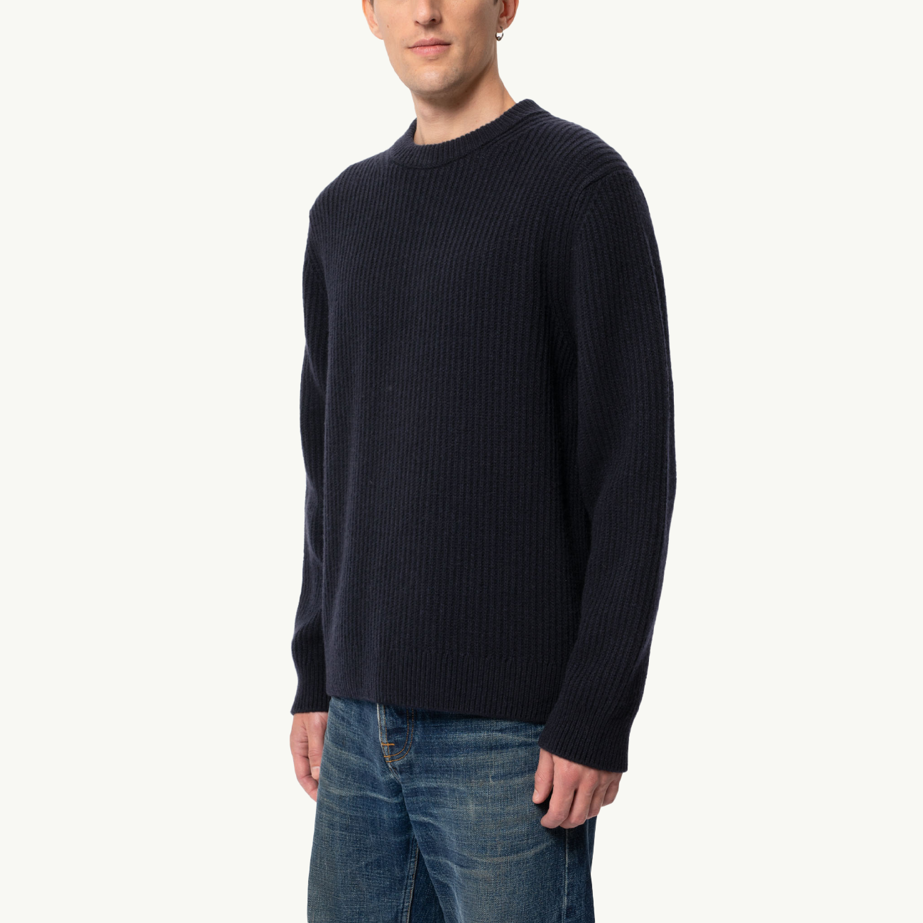 August Rib Cotton Sweater - Navy