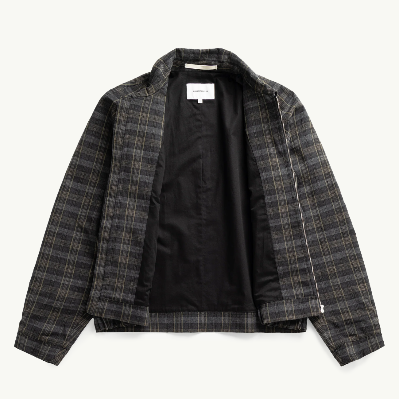 Stensholt Cotton Wool Check Blouson - Charcoal Grey