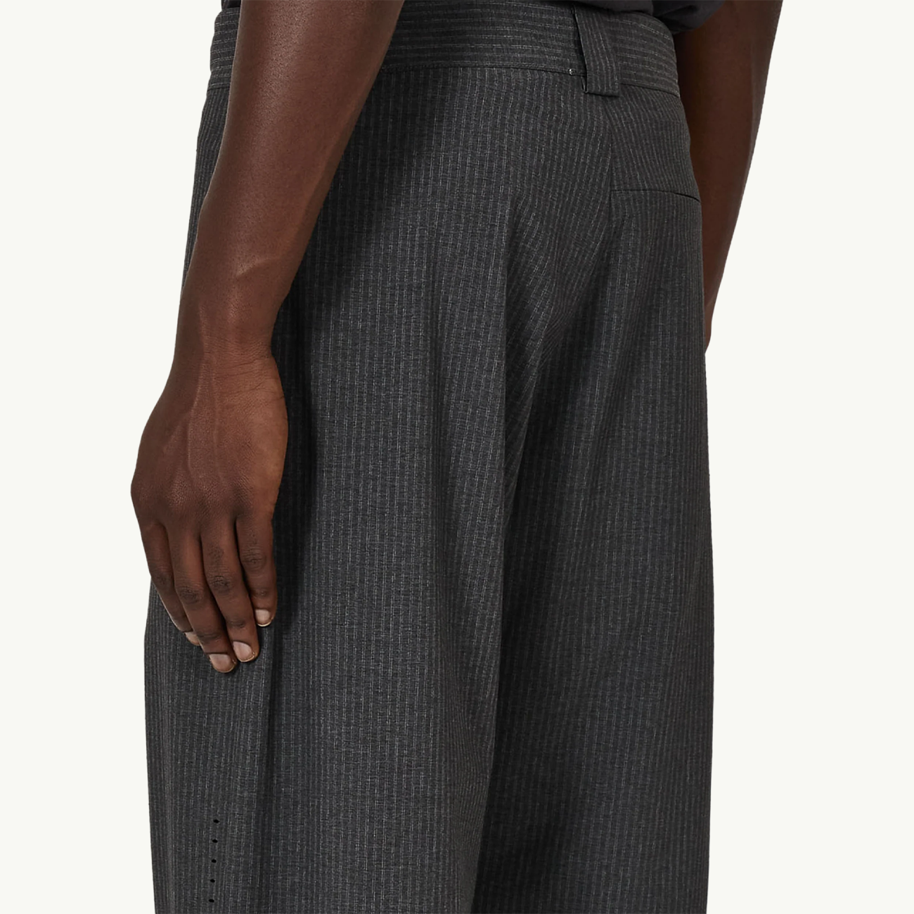 Numb Pinstriped Packable Pants - Black