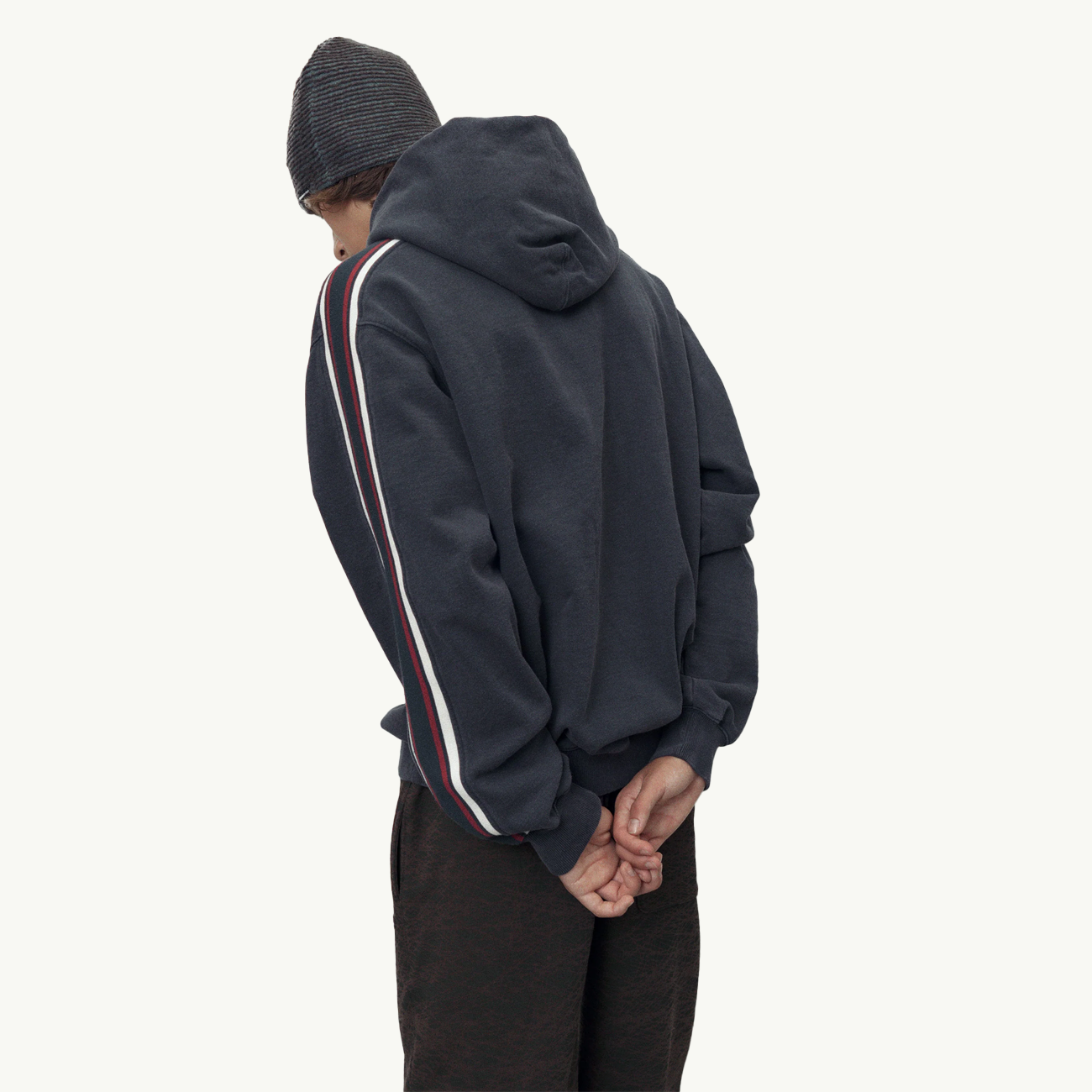 Striped Hoodie - Dark Navy