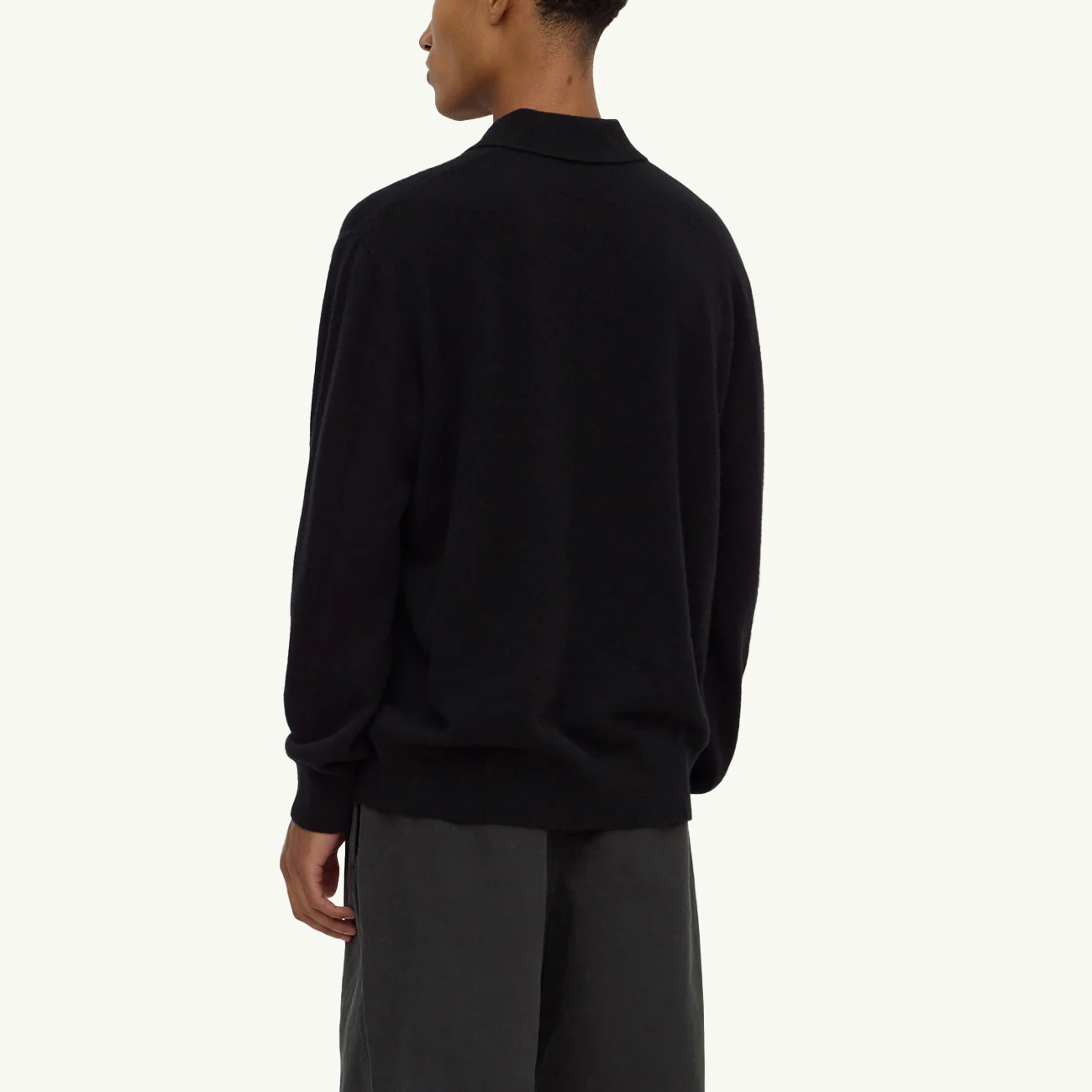 Men's Cashmere Polo - Black
