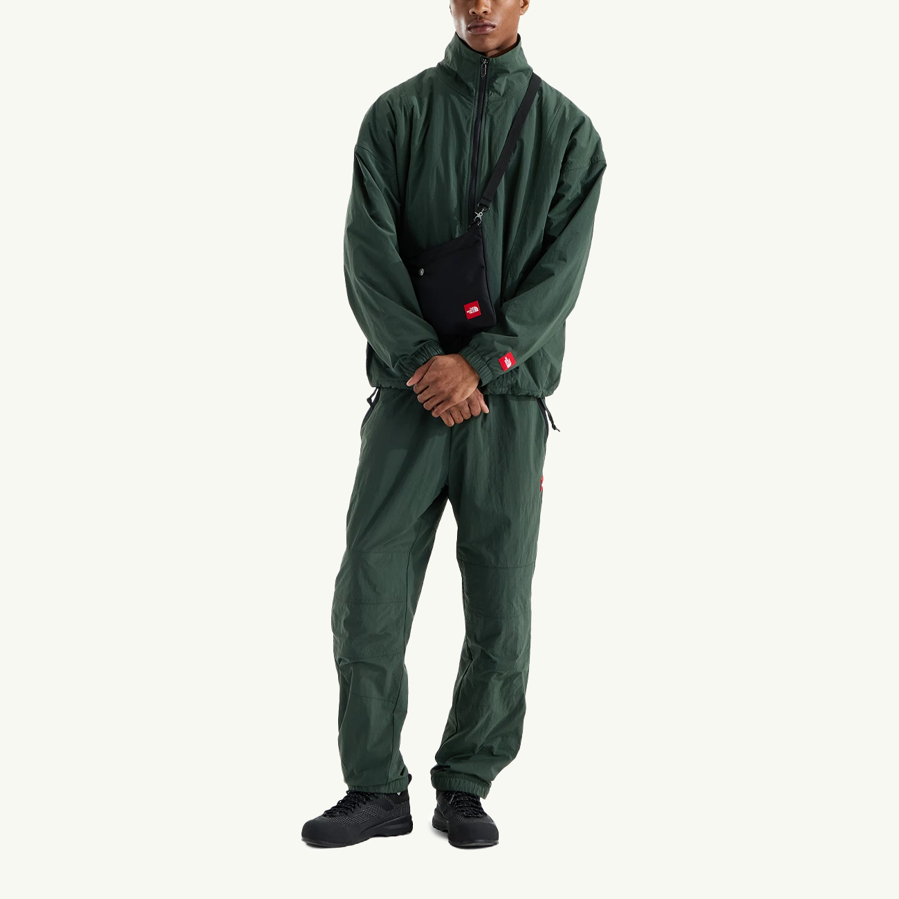 Red Box Nylon Fleece-Lined Jacket - Bottle Green