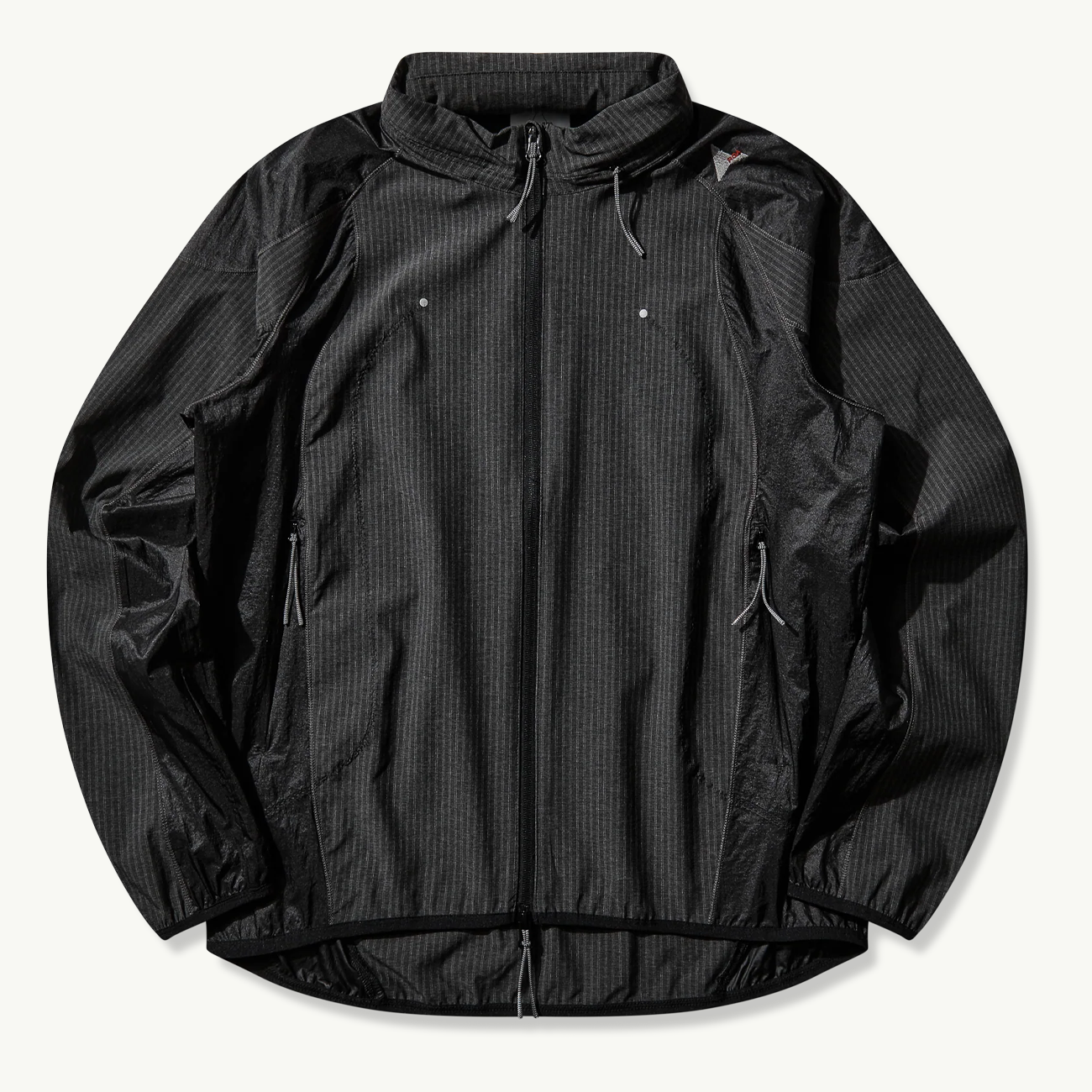 Numb Pinstriped Hooded Wind Jacket - Black