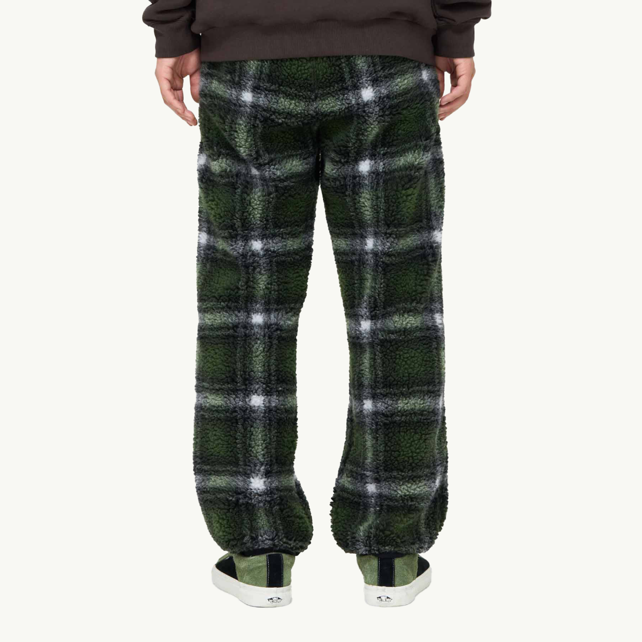 Shadow Plaid Sherpa Pant - Olive Shadow Plaid