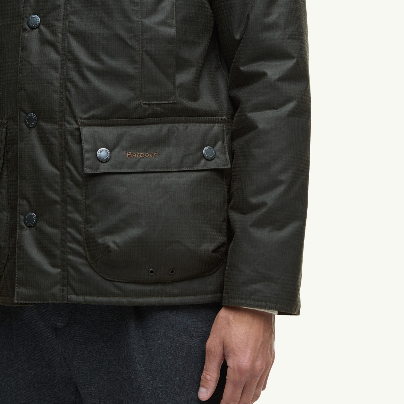Modern Beaufort Check Wax Jacket - Olive Check