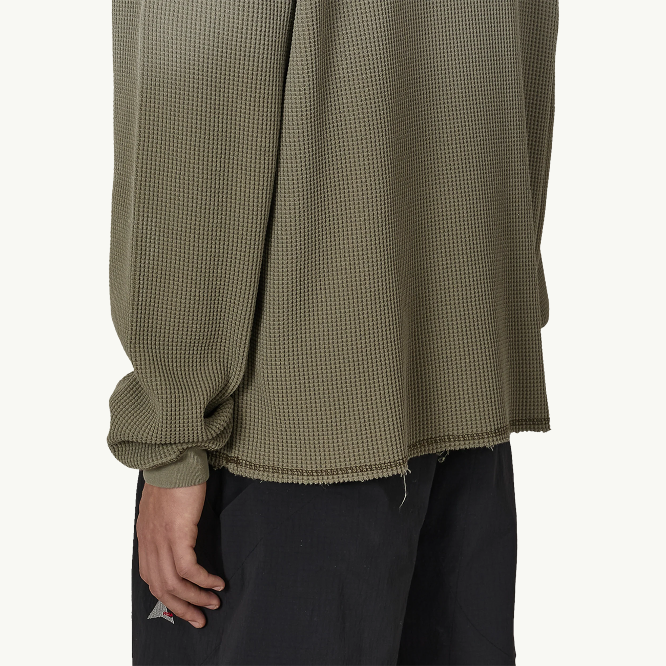 Bee Sun Faded Organic Waffle Serafino LS - Grey/Green