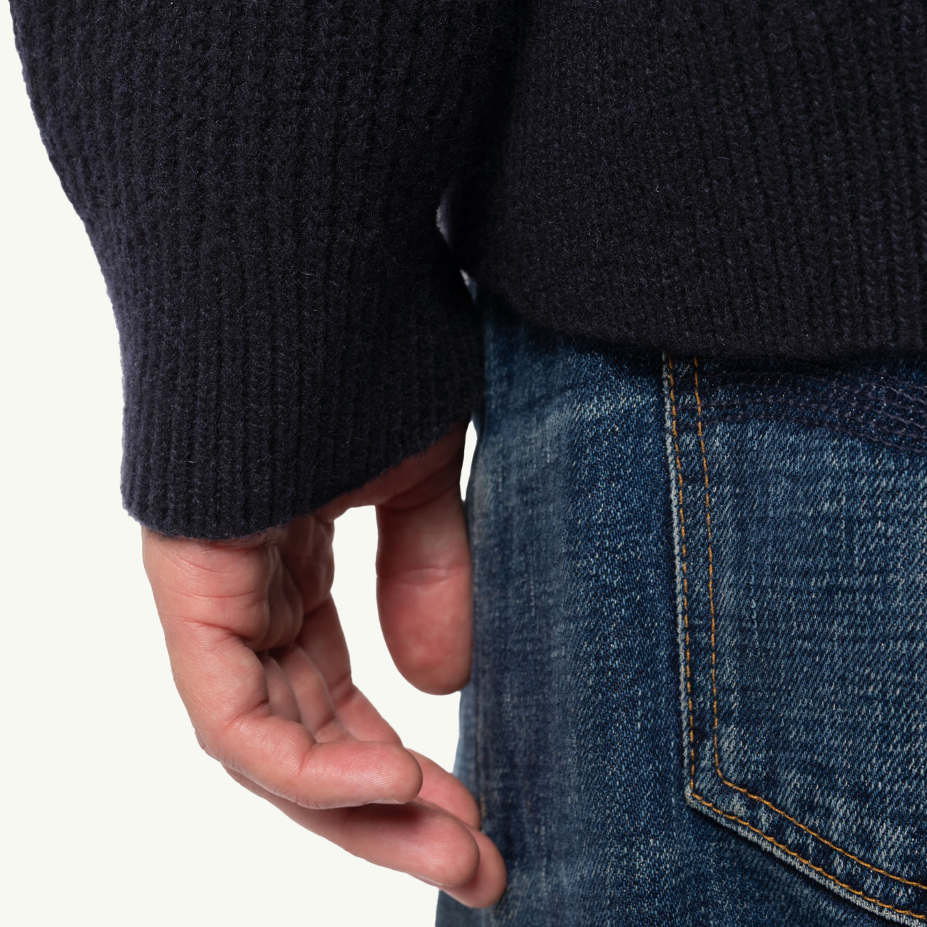 August Rib Cotton Sweater - Navy