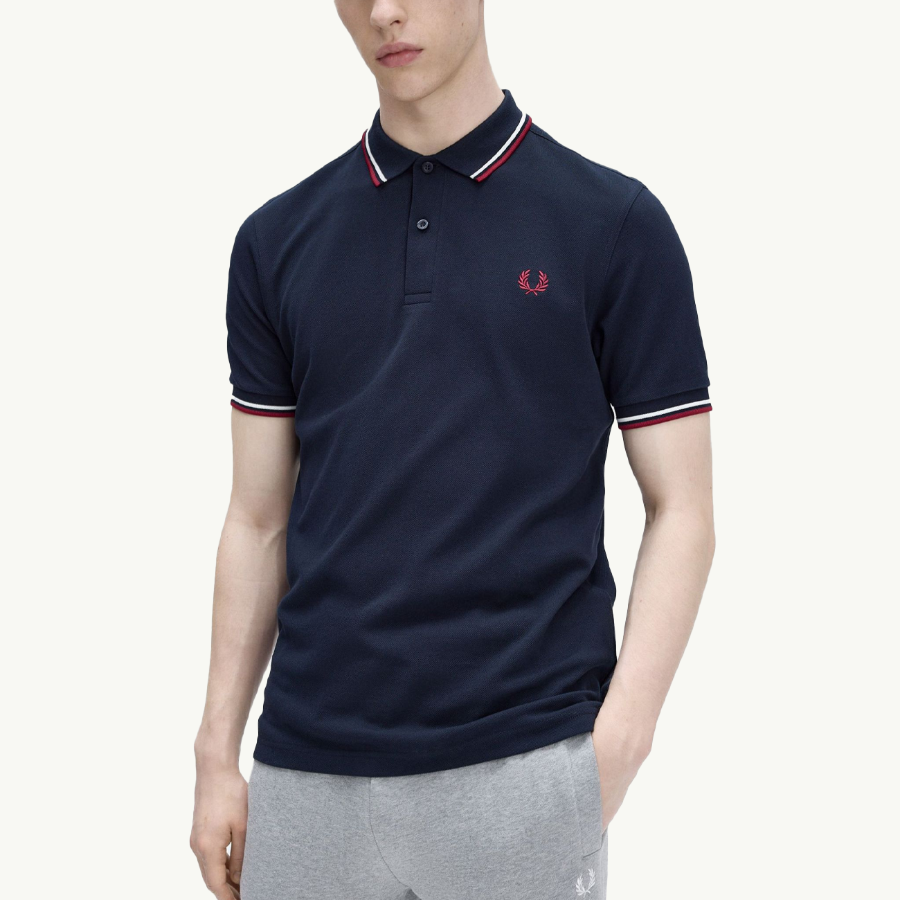 Twin Tipped Shirt - Navy/Snow White/Burnt Red