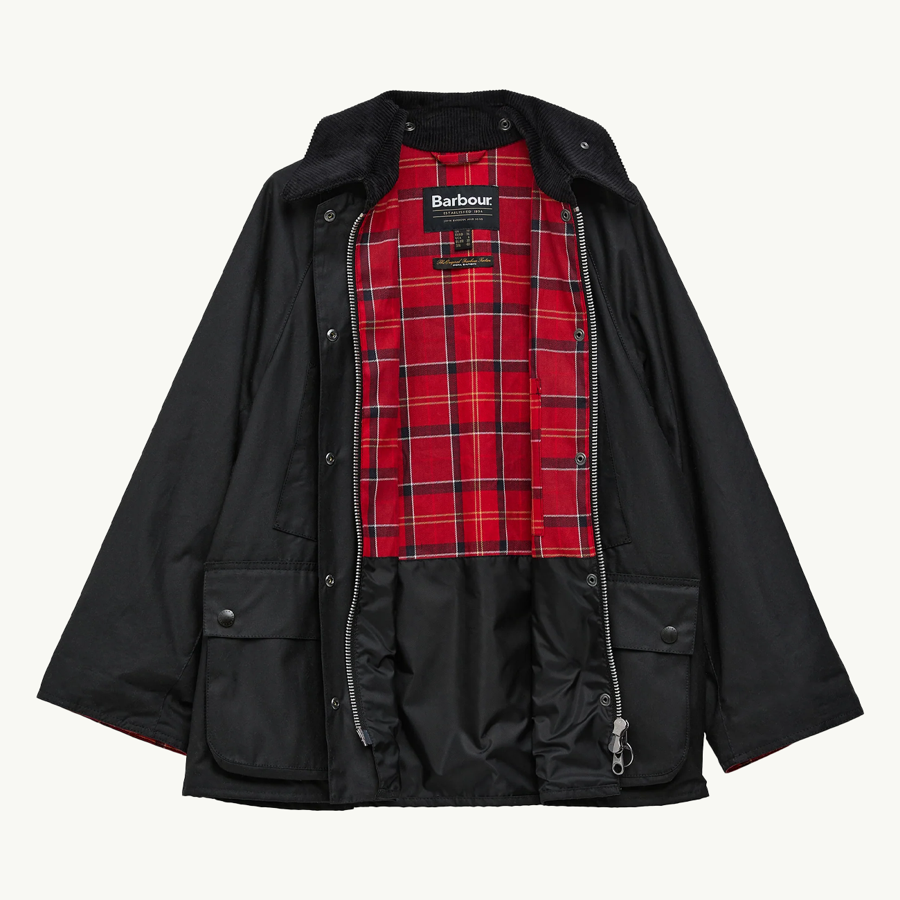 Bedale Wax Jacket - Black/Cardinal