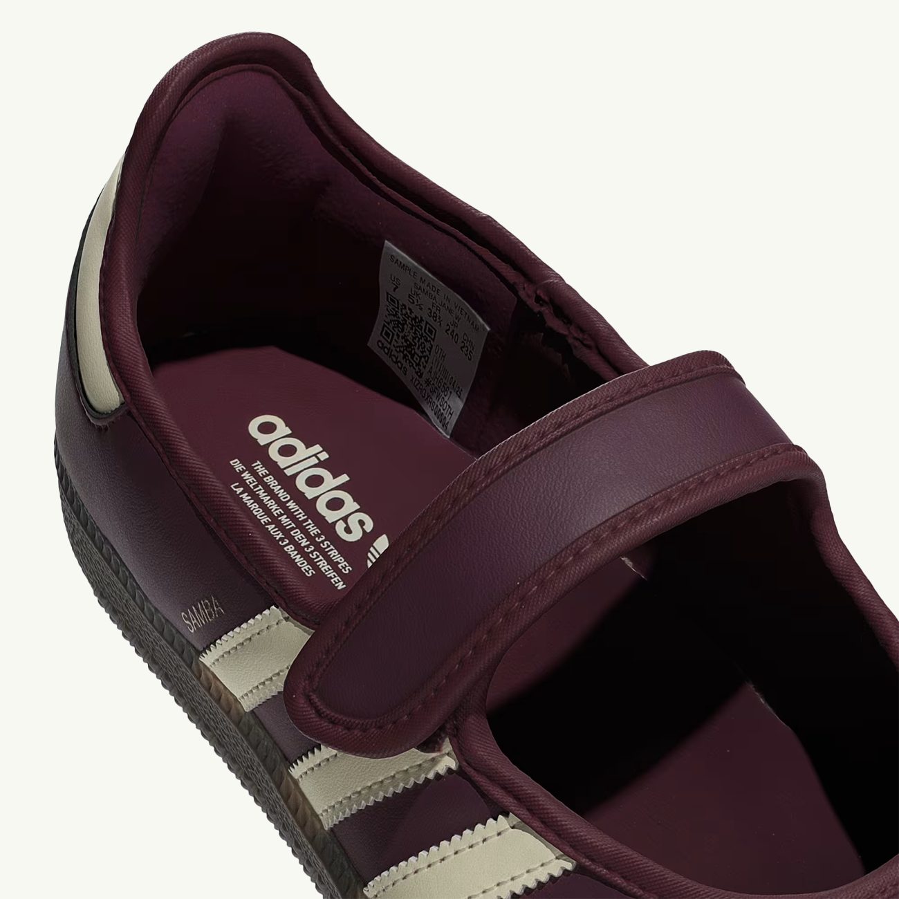 Women's Samba Jane - Maroon/Crew White/Gold Metallic