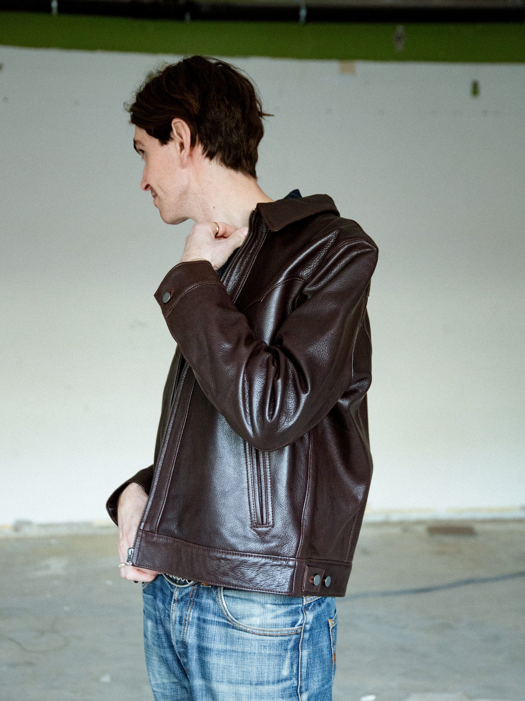 Joppe Western Leather Jacket - Brown