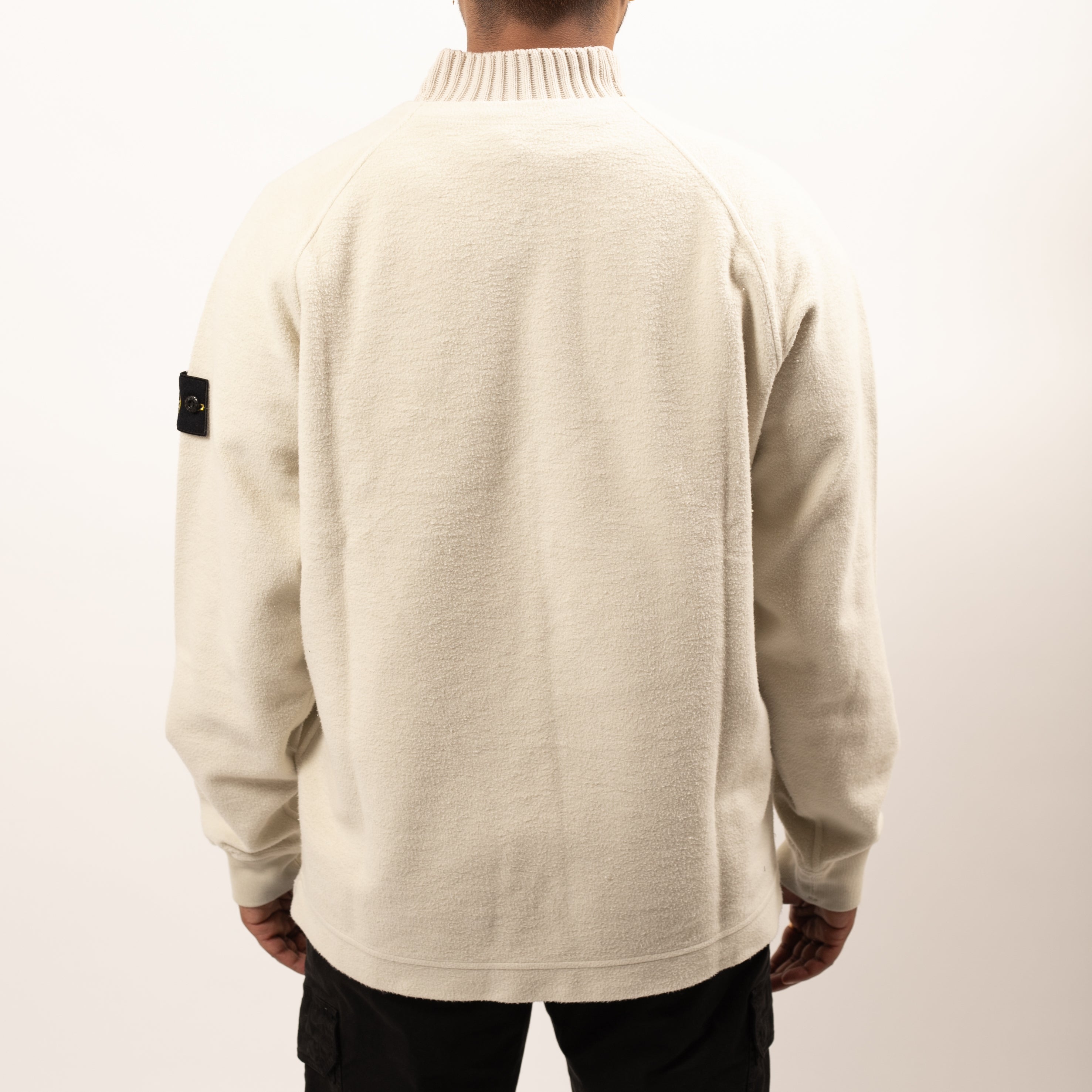 Sweatshirt Fleece Ribbed High Collar - Plaster 9779