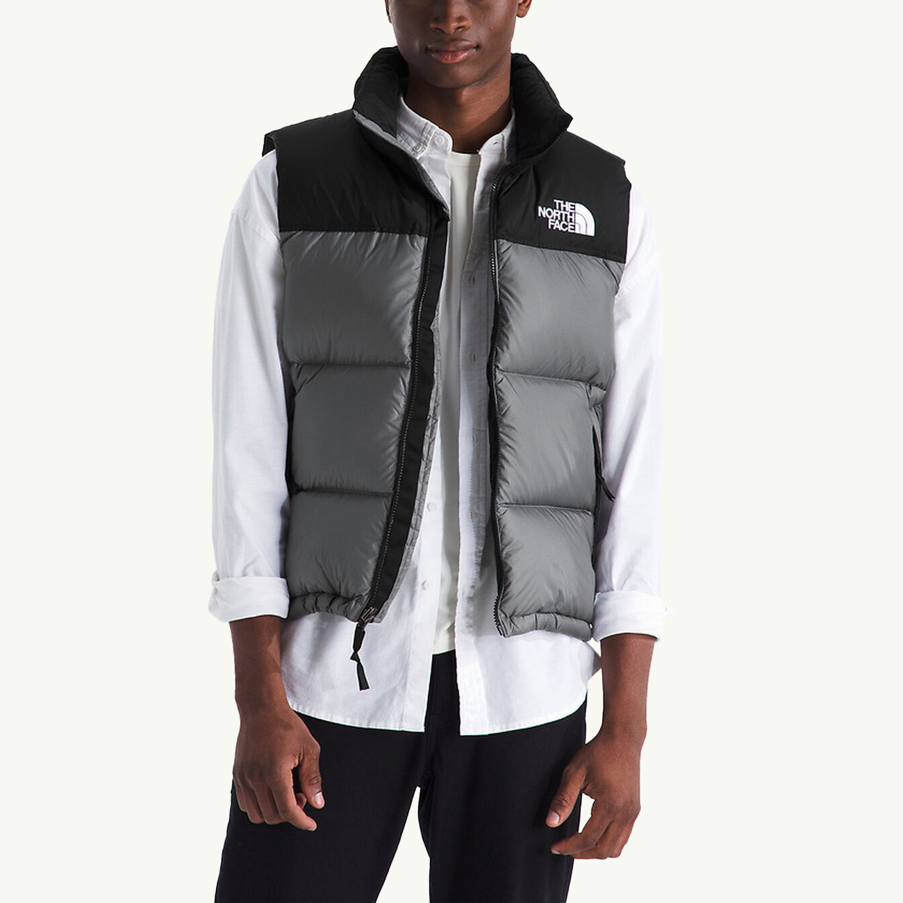 96 Retro Nuptse Vest - Smoked Pearl/TNF Black