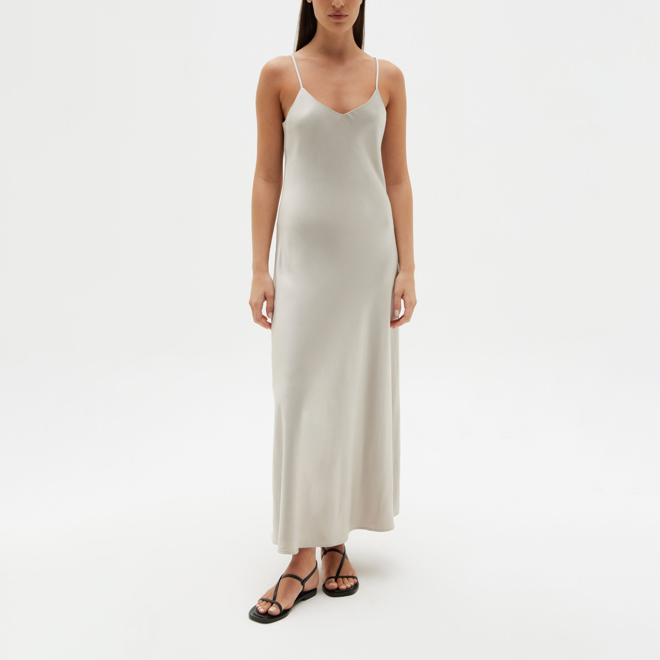 Ena Silk Dress - Limestone
