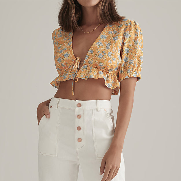 Marcy Top - Tangelo Floral
