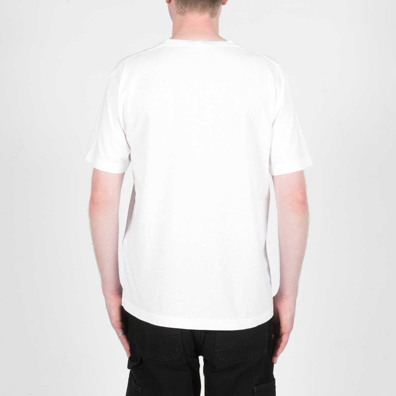 T-Shirt SS Embroidered Chest Logo - White 0177