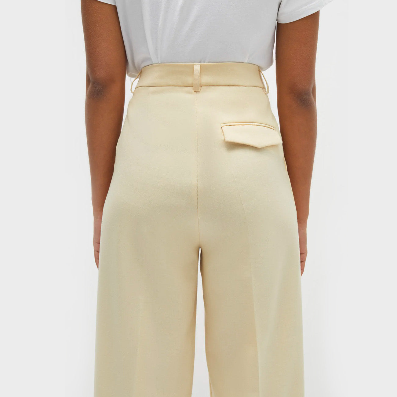 Daria Wool Tailored Trouser - Lemon