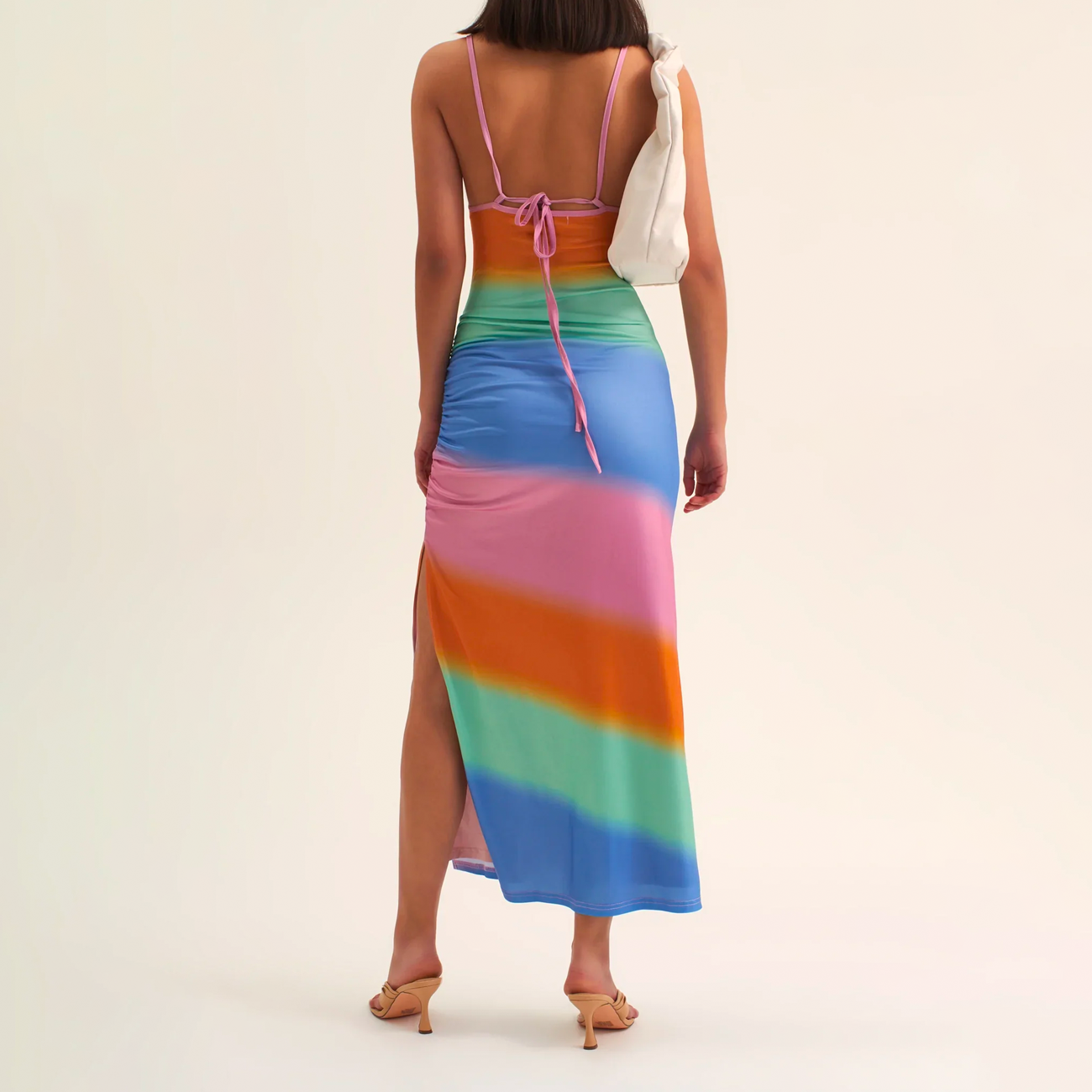 Lydia Fitted Maxi Dress - Rainbow