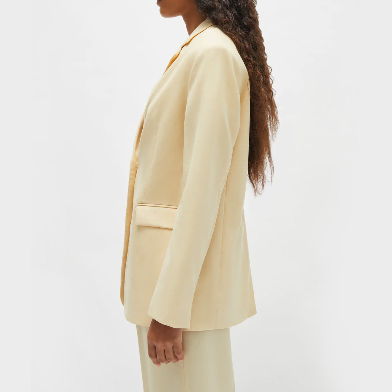 Daria Wool Tailored Blazer - Lemon