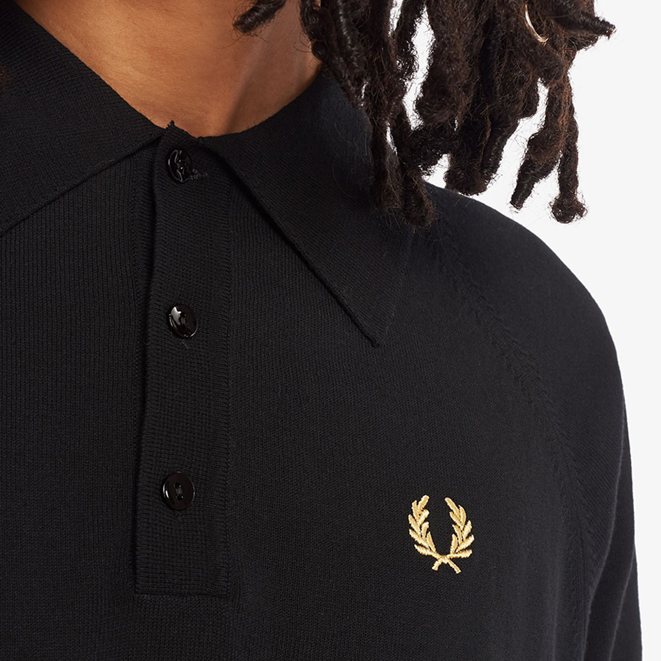 Raglan Sleeve Knit Shirt - Black Champ