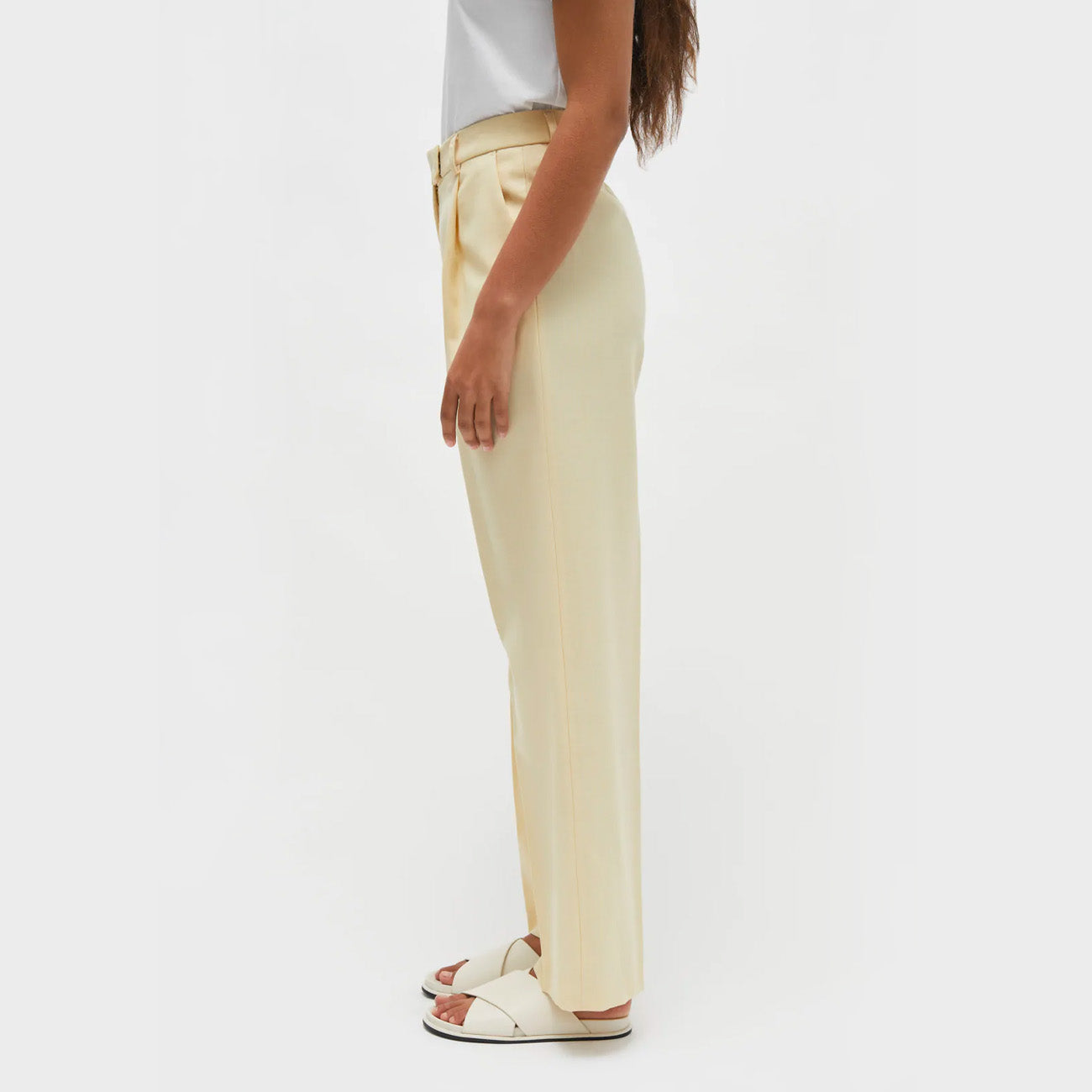 Daria Wool Tailored Trouser - Lemon
