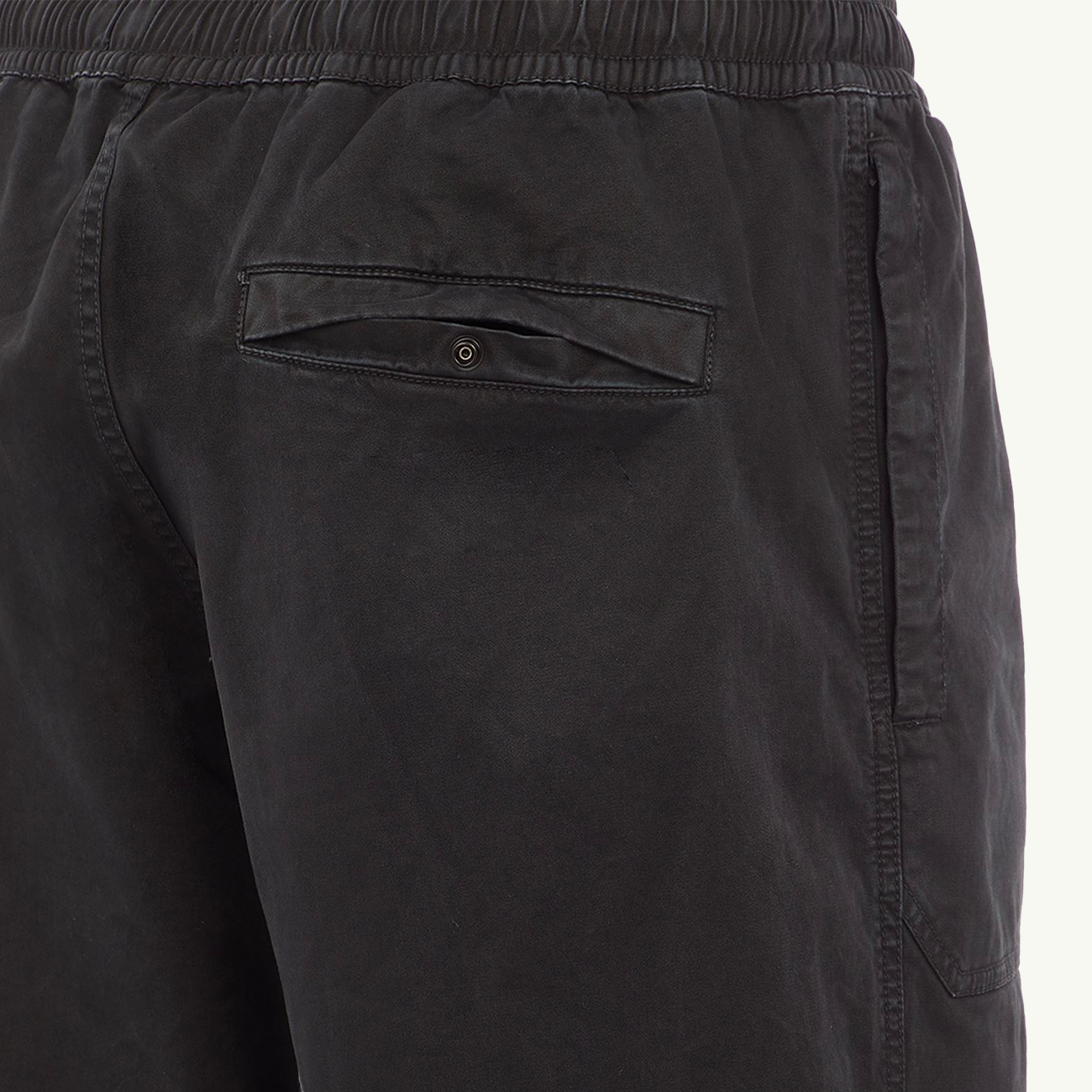 Pants Worker Cargo Corded Waist Loose - Black 2978