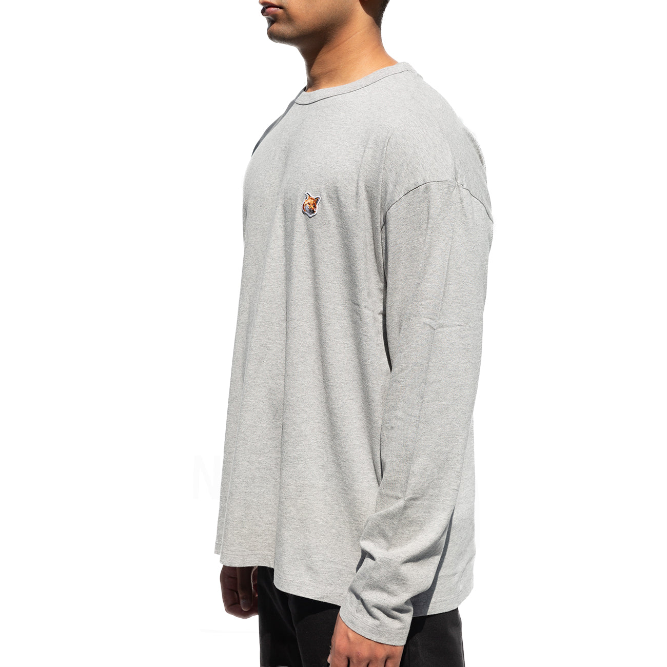 Fox Head Patch Regular LS T Shirt - Grey Melange
