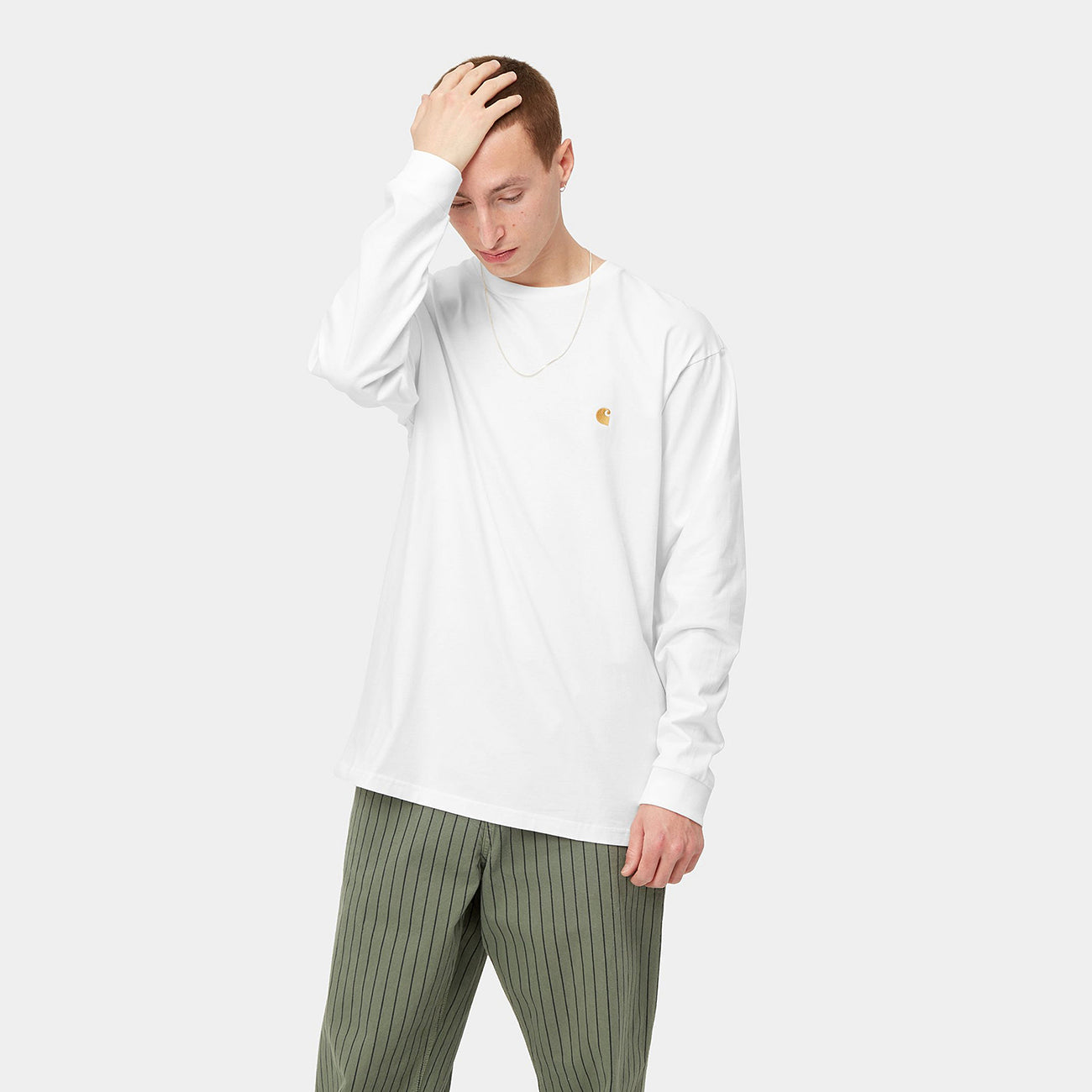 Chase LS T-Shirt - White/Gold